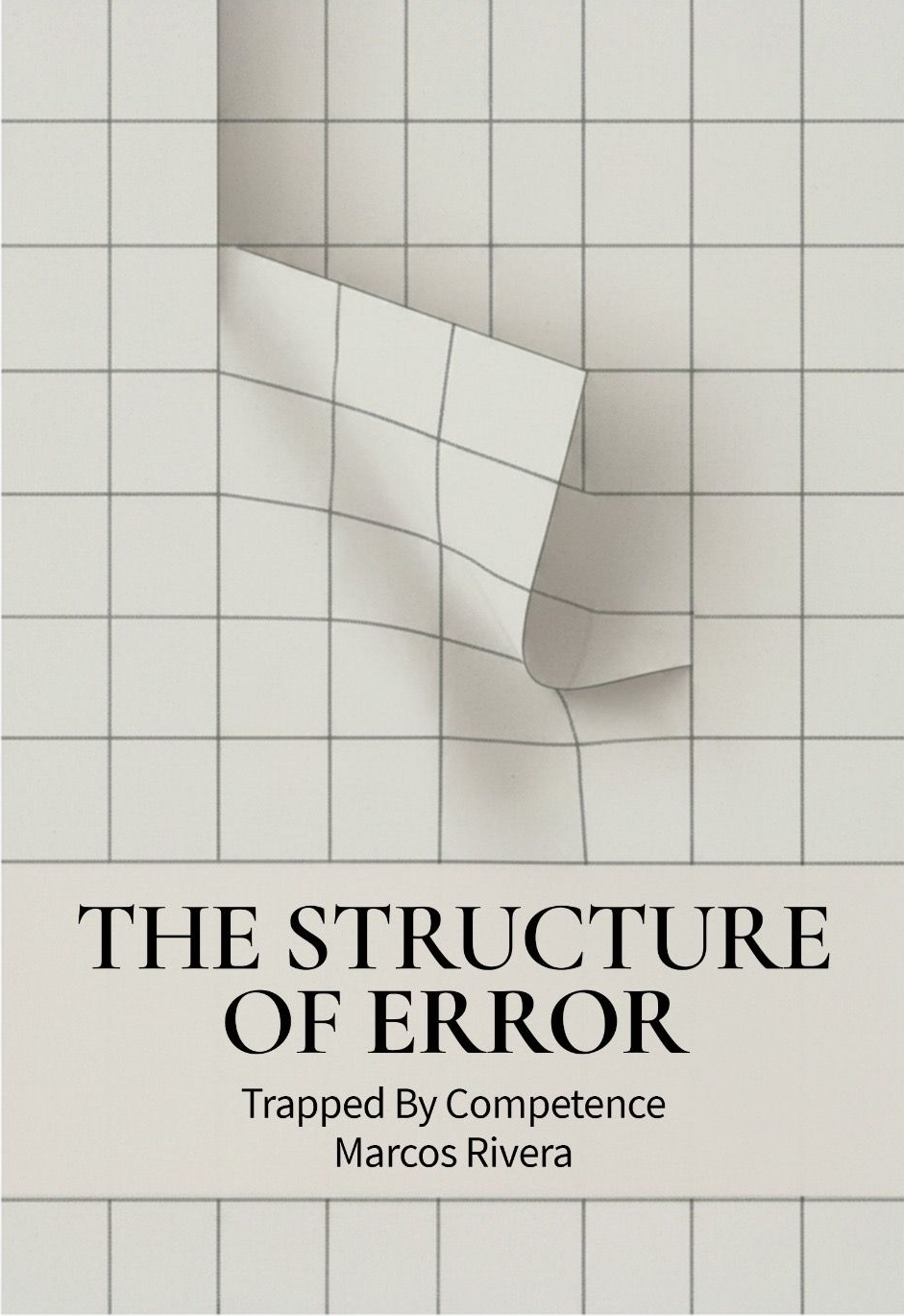 Book cover for The Structure of Error, with dark navy background and gold accents.