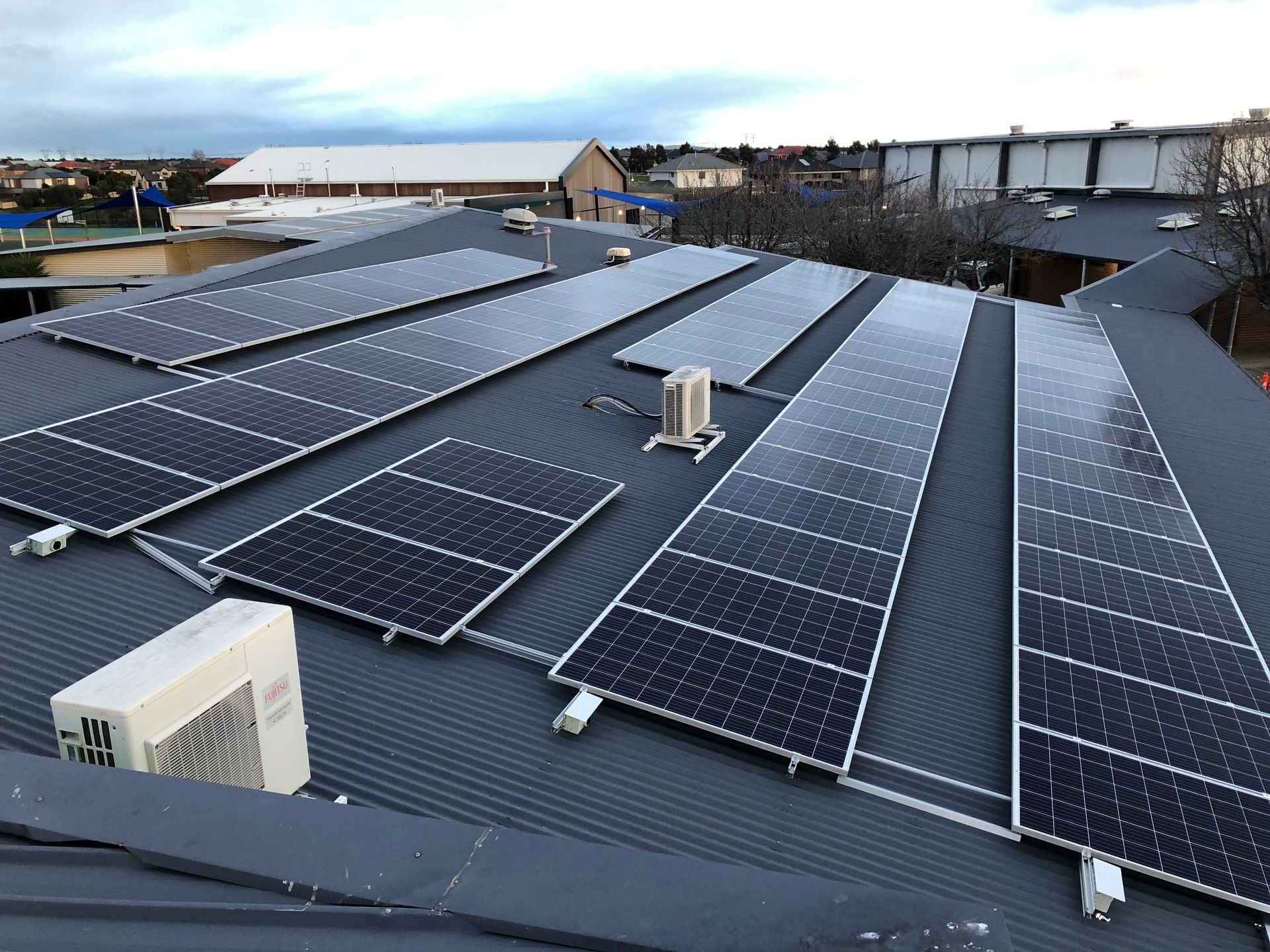 solar panels installed by Quality Energy on Creekside College