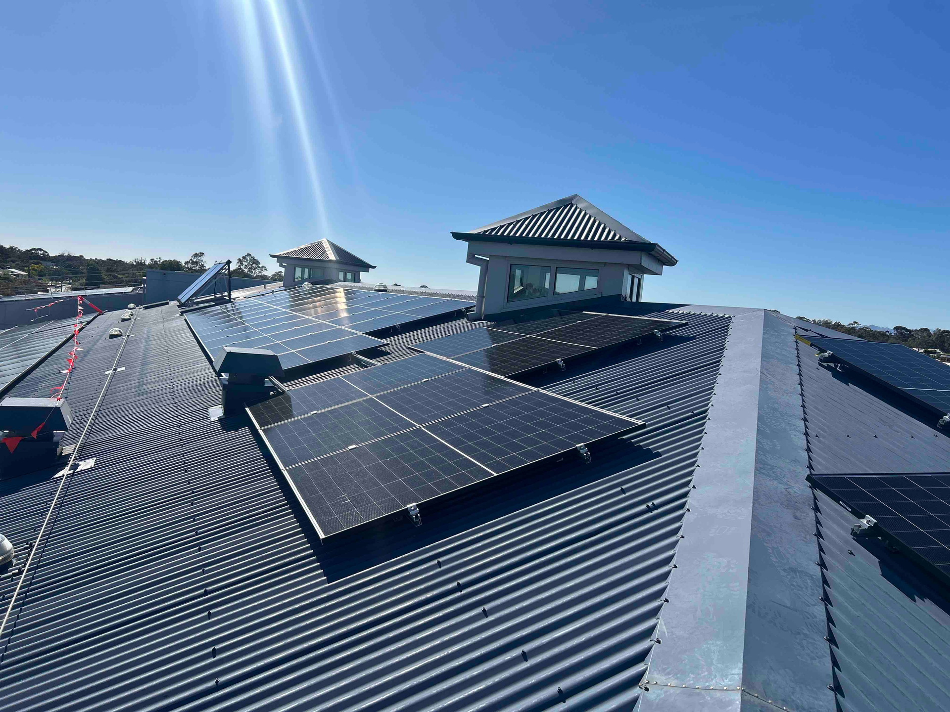 solar installation for grampians health on a metal roof