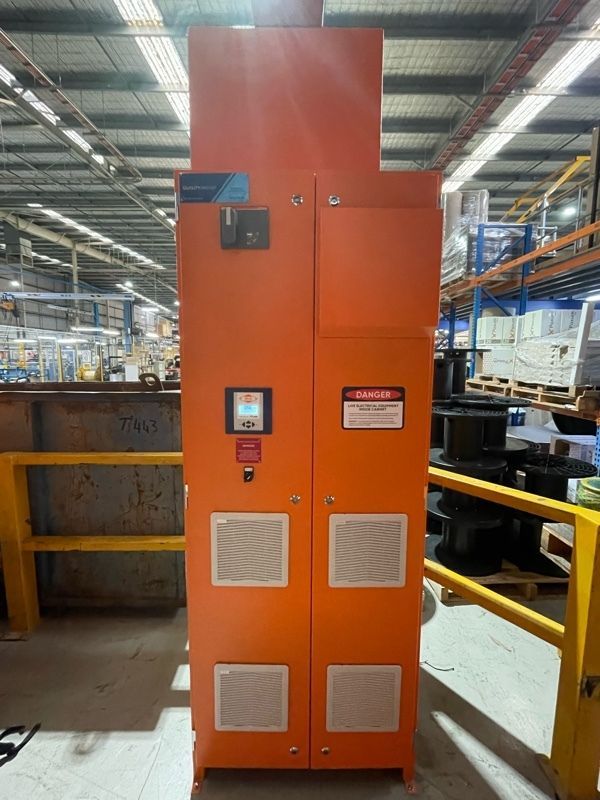 front view of a power factor correction unit for austech wire cable