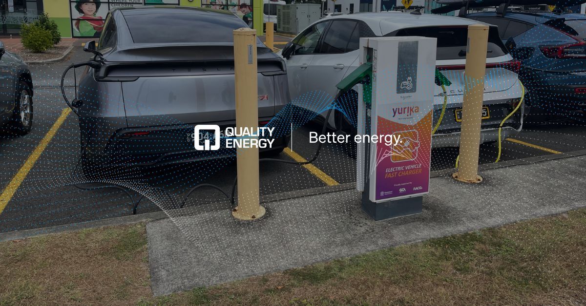 electric vehicles charging at a commercial ev charger in QLD
