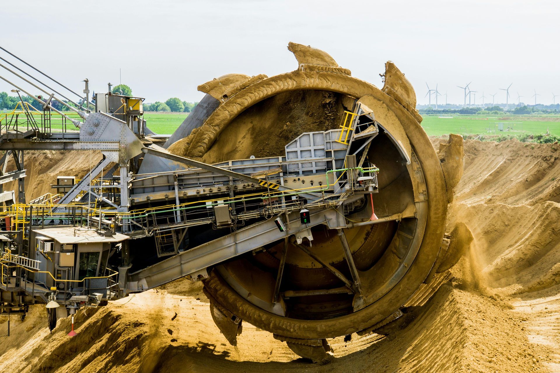 large excavation equipment in an open pit mine