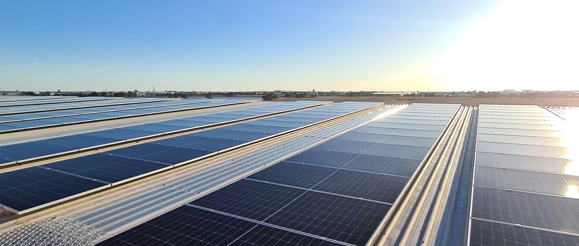 view of 99kw solar panel installation for mcmillan distributors