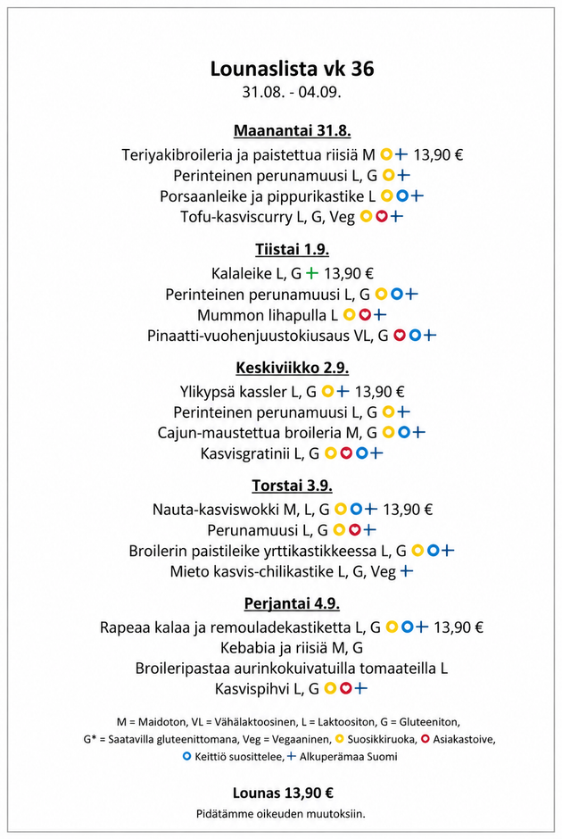 Viikon lounaslista
