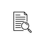 Document with magnifying glass icon, representing search or review of a file