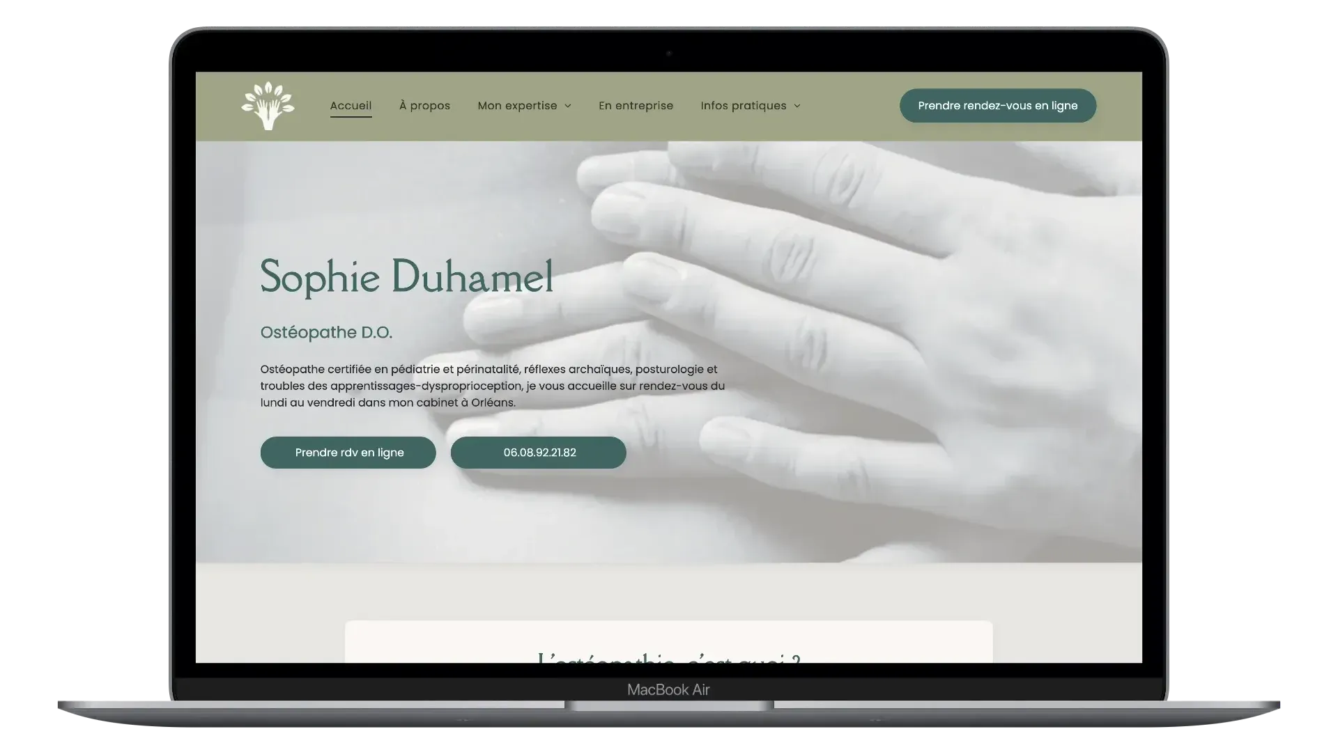 Refonte de site internet pour ostéopathe à Orléans, Loiret.