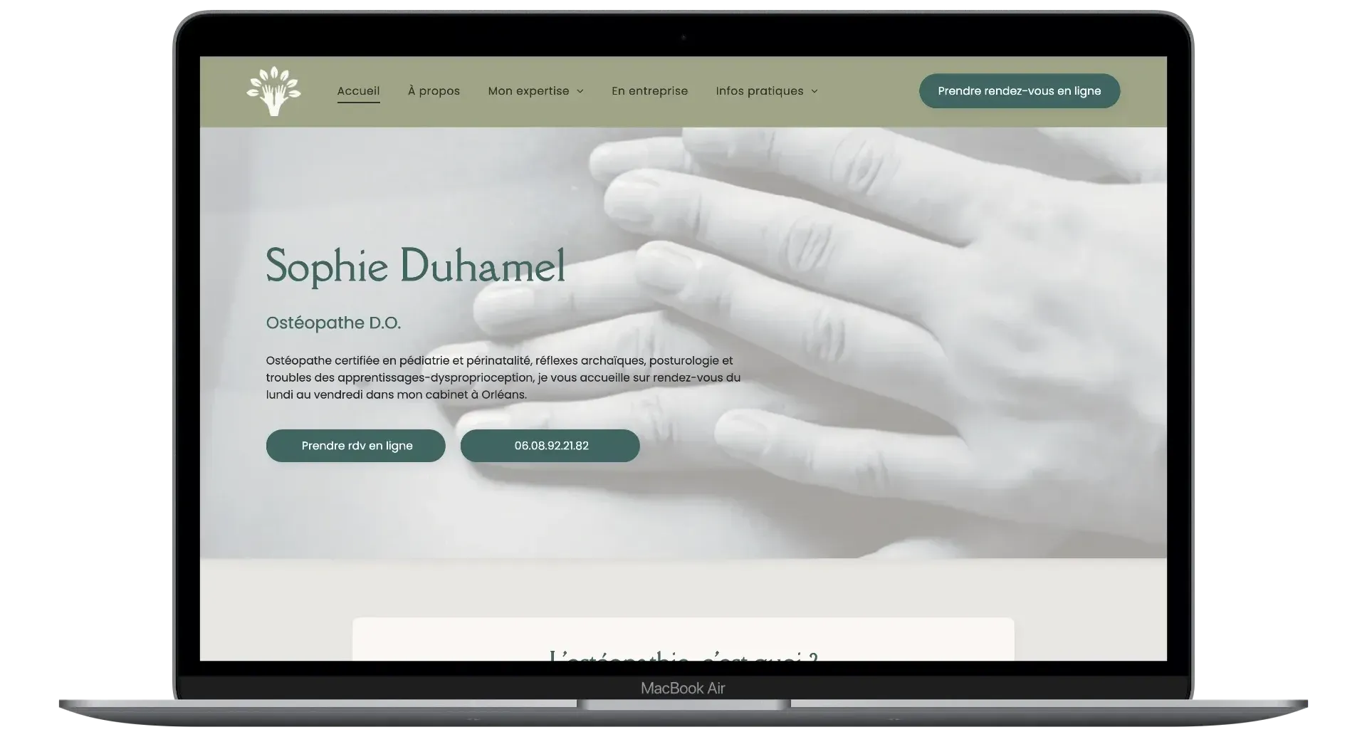 Refonte de site internet pour une ostéopathe à Orléans, Loiret.