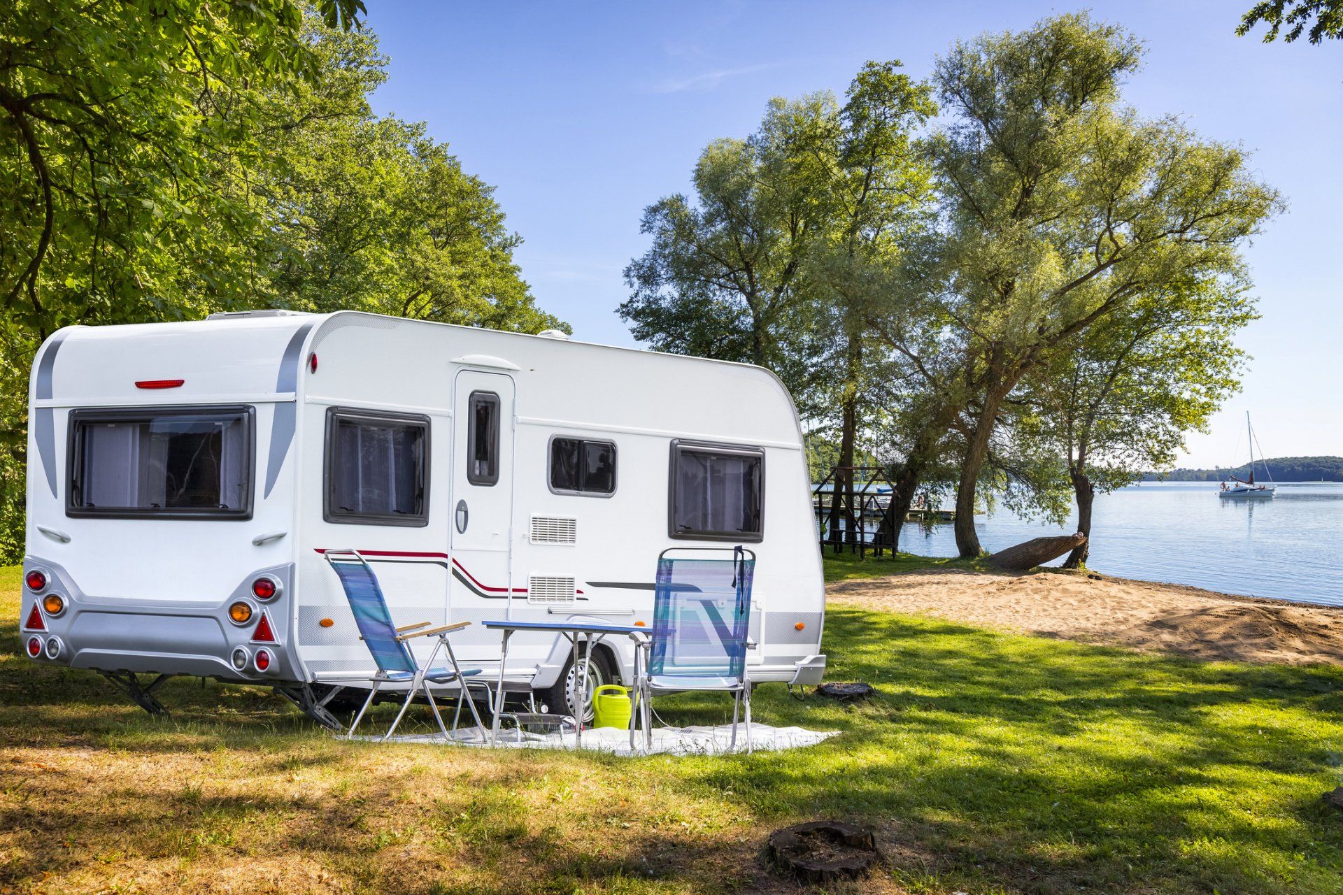 Camper Trailer On The Shore — Rainier, OR — Scipio's Goble Landing