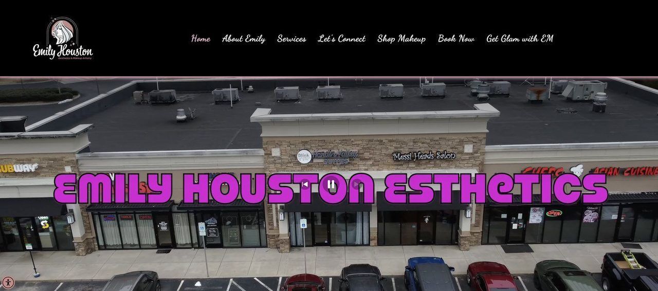 Emily Houston Esthetics website homepage
