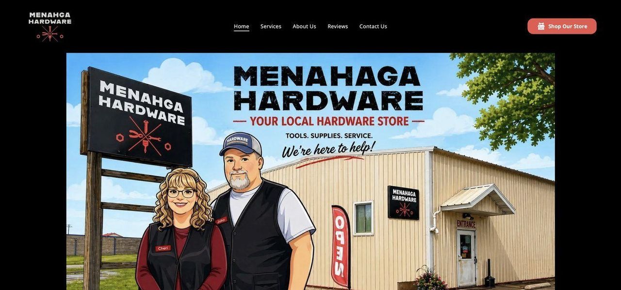 Menahga Hardware website homepage