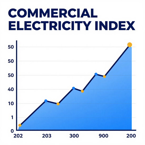 Factory generating electricity, symbolized by a lightning bolt, with a person holding a lightbulb.