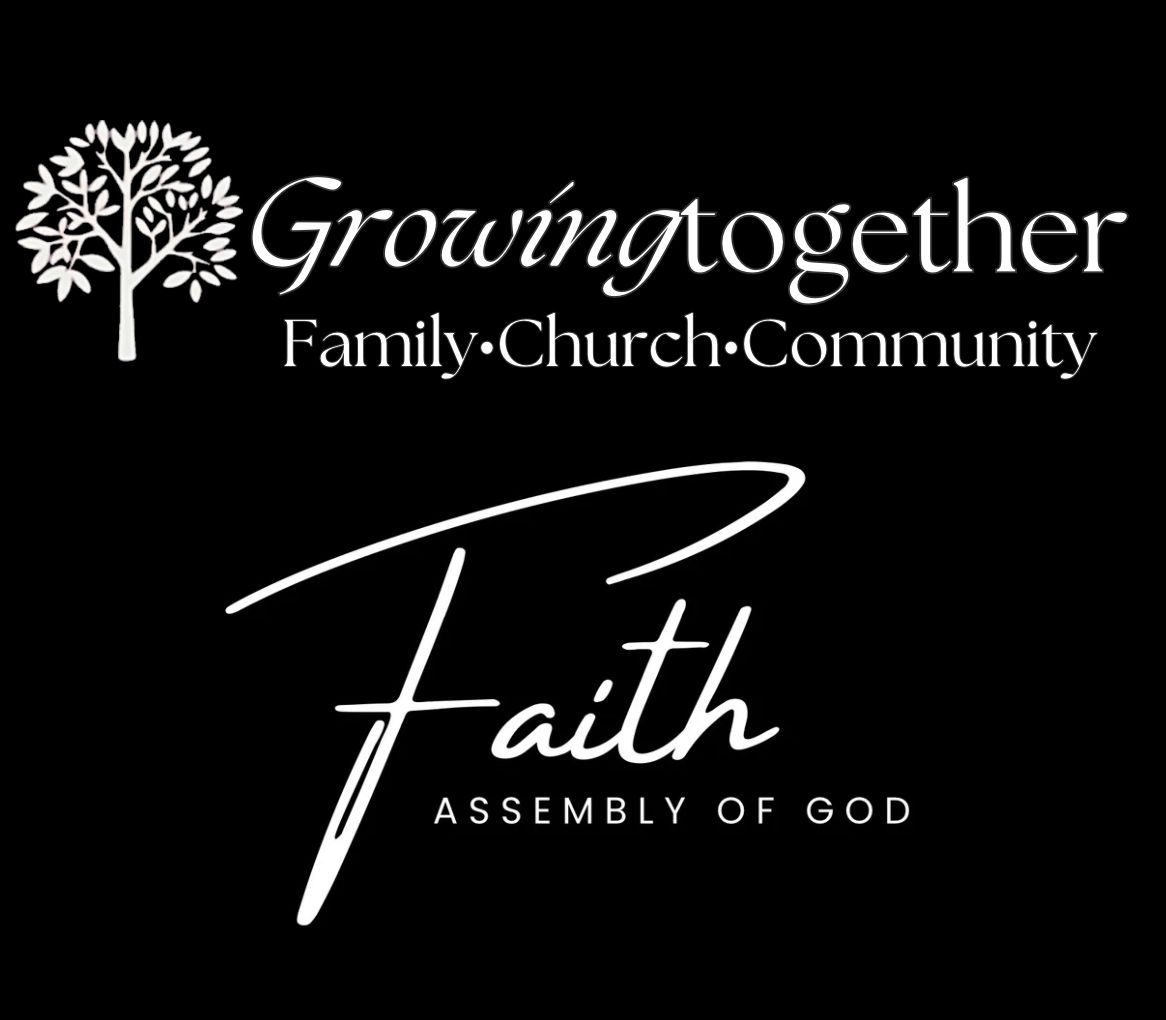 Growing Together Faith Assembly of God logo in white on a black background