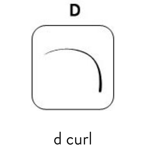 D Curl Diagram of a curved line, labeled
