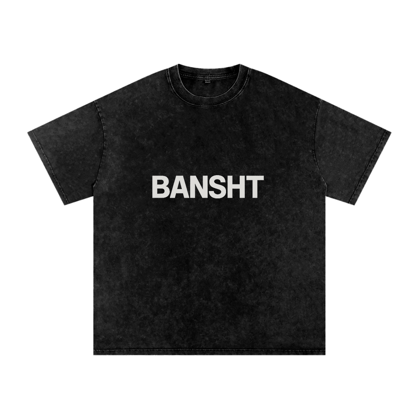 Bansht Black Acid Wash Oversize Tee Single Print