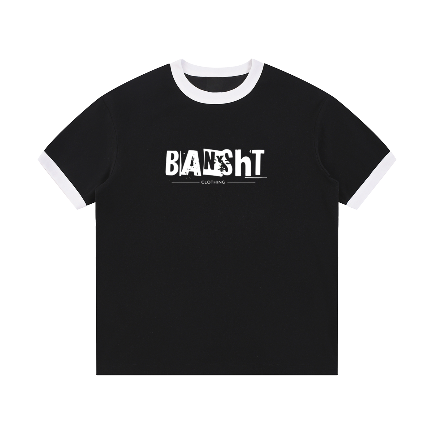Bansht Black Ribbed Crewneck Tee