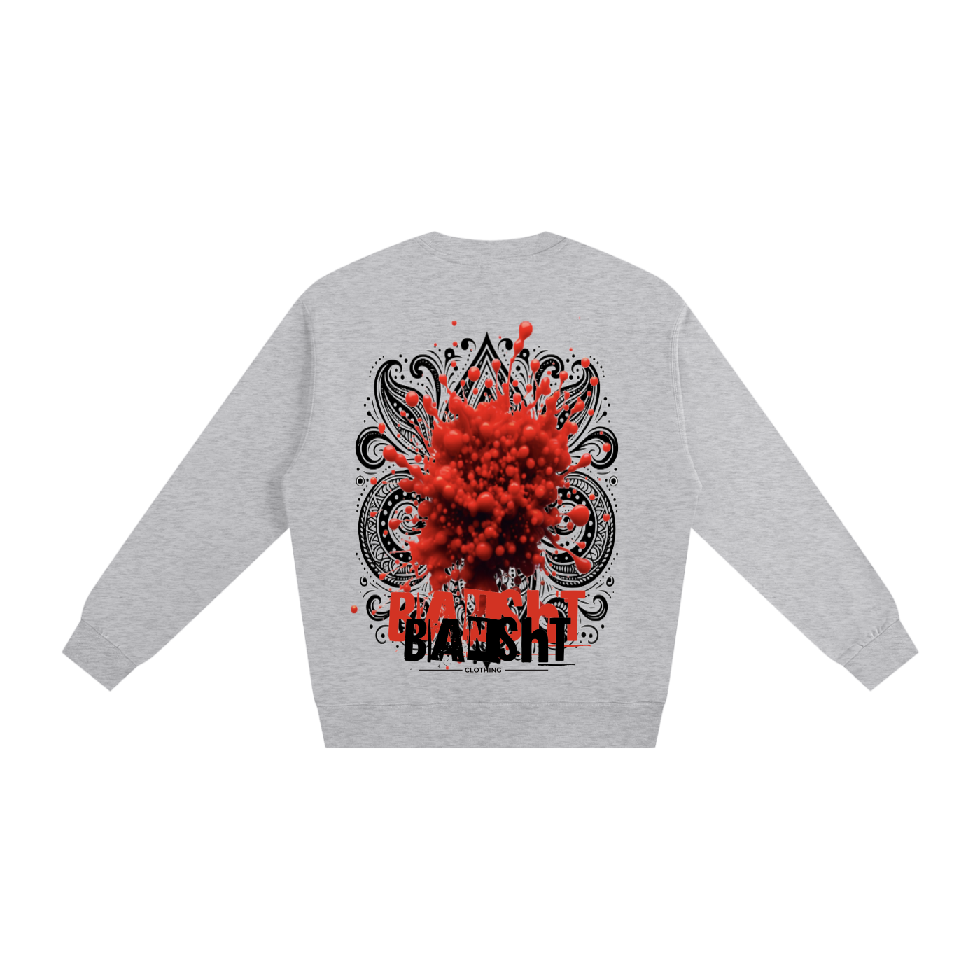 Bansht Gray Paisley Heartface Sweatshirt
