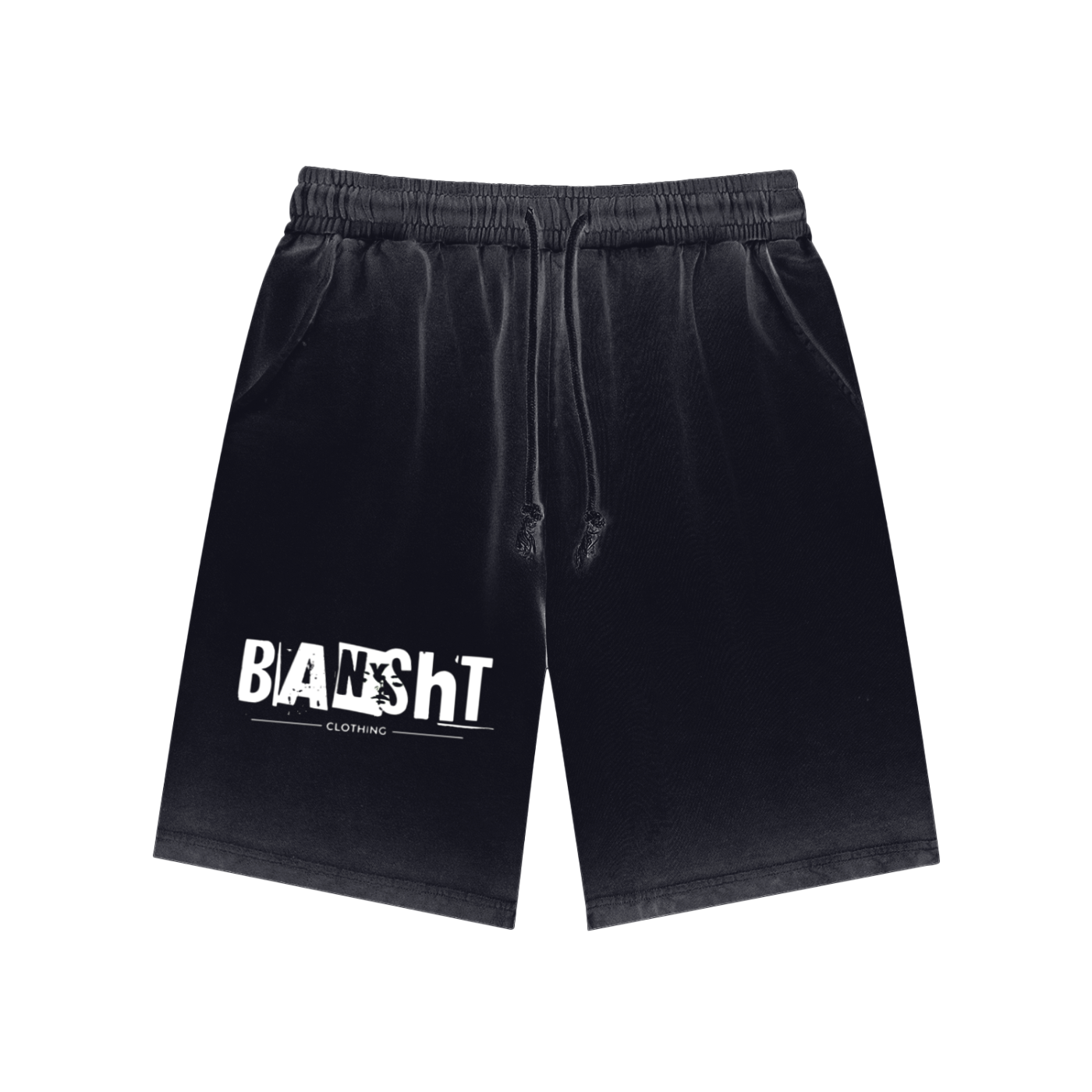 Bansht Black Faded Dyed Shorts