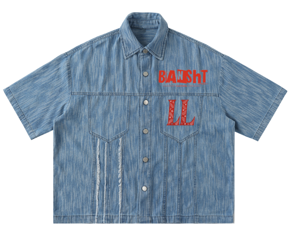 Bansht Blue Distressed Wash Tee