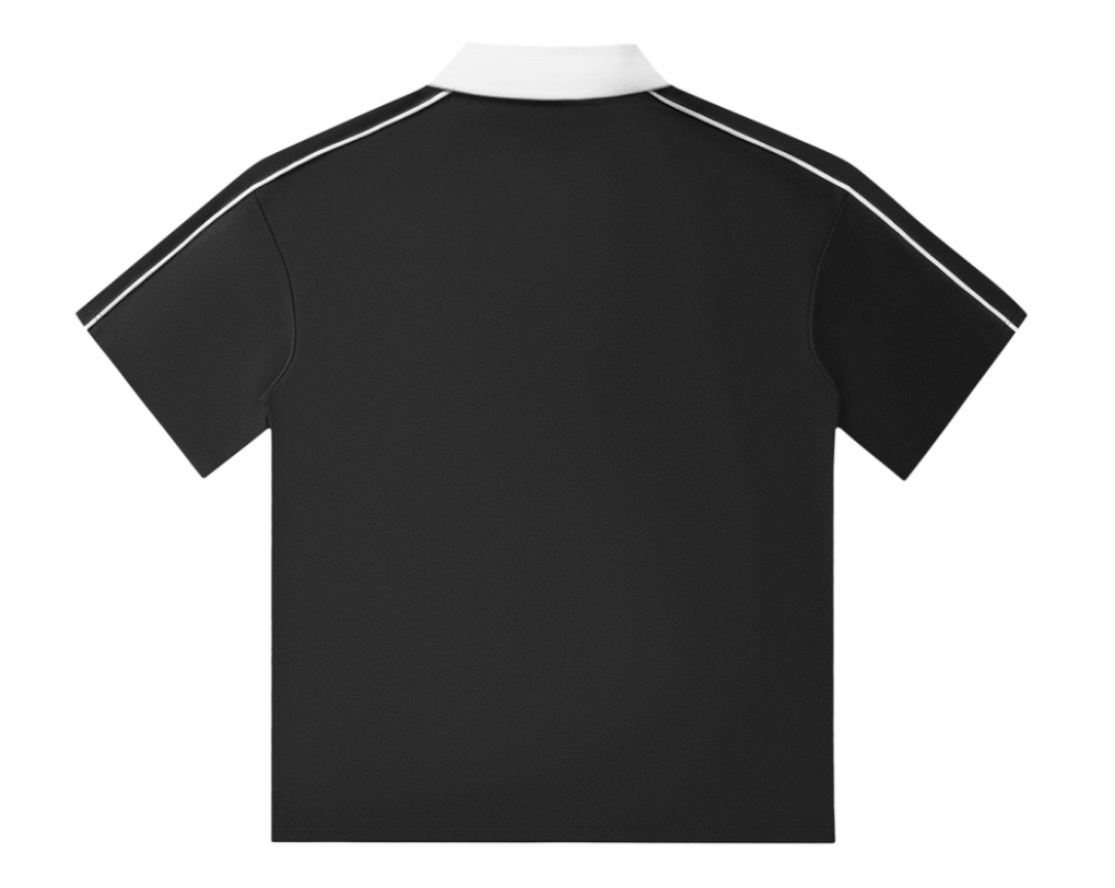 Bansht Black & White Short-Sleeve Polo