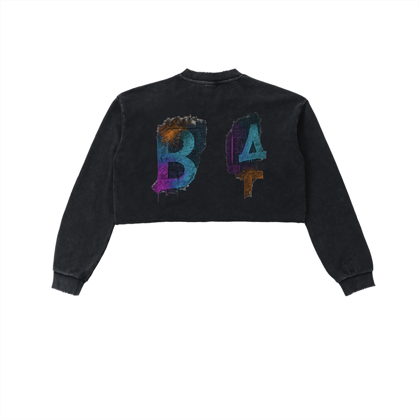 Bansht Women’s Snow-Wash Raw Edge Cropped Sweatshirt