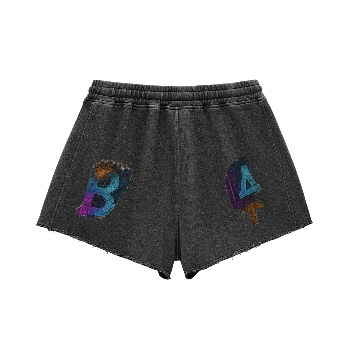 Bansht Women’s Snow-Wash Raw Edge Shorts – Drawstring Edition