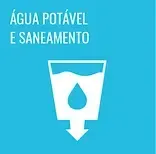 Ícone azul de água potável e saneamento com copo e gota d’água brancos.
