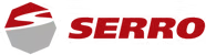 Logotipo da SERRO em vermelho e cinza com emblema geométrico estilizado