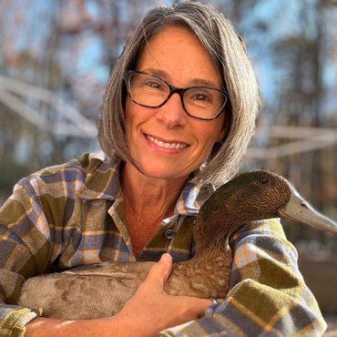 Tracy holding a duck