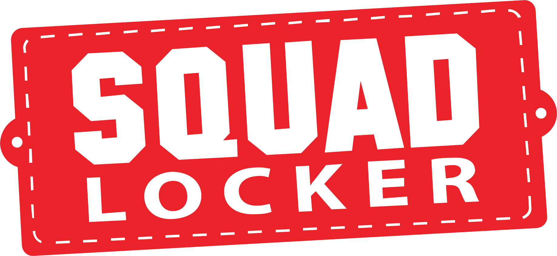 Red Squad Locker logo on a red background with bold white text.