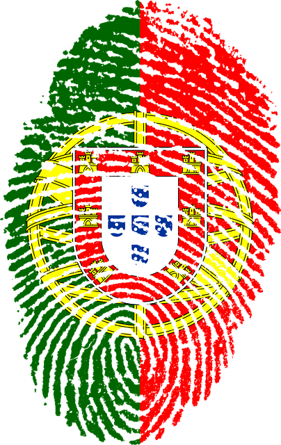 A fingerprint with the flag of portugal on it