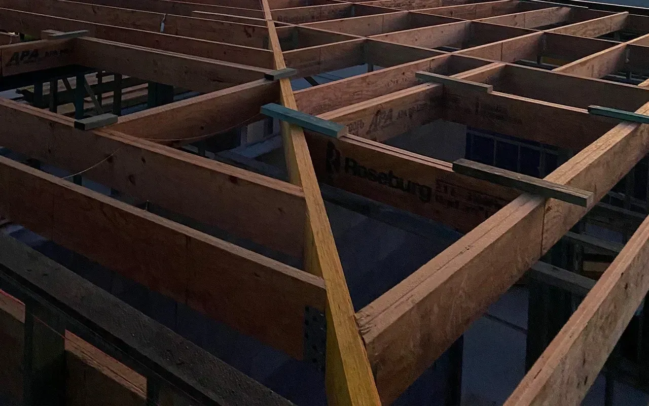 A deck under construction