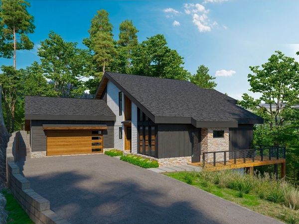 Residential House With Two Garage Doors