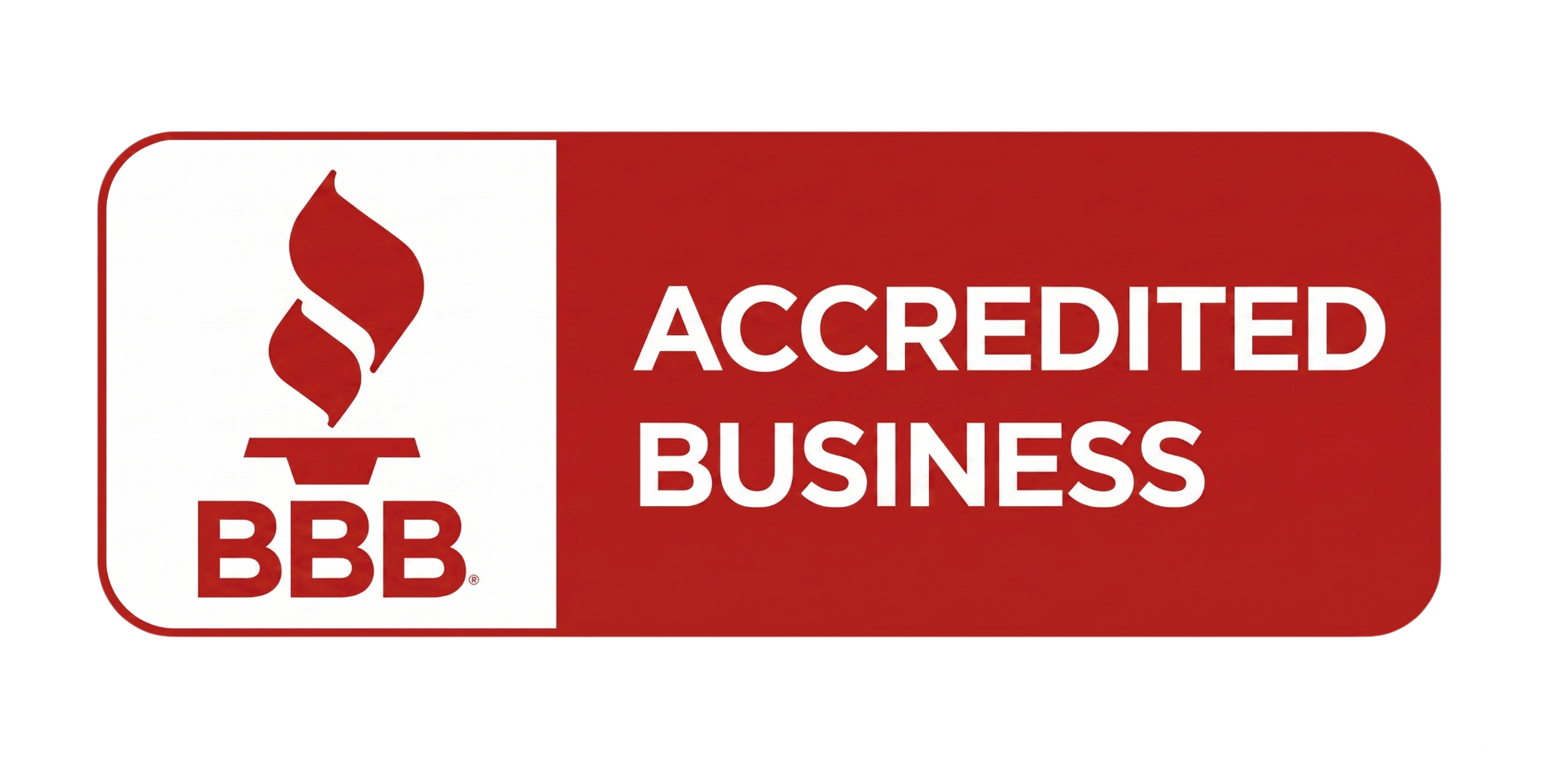 BBB logo with pink background, showing