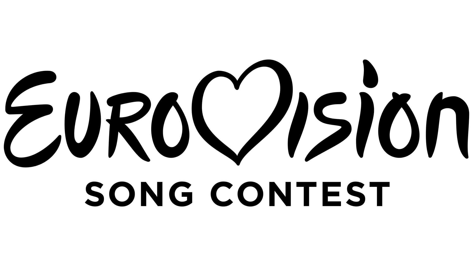 Das Logo des Eurovision Song Contest mit einem Herz in der Mitte.