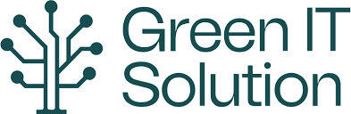 Logo von Green IT Solution: eine baumförmige Leiterplattengrafik und Text in Grün.