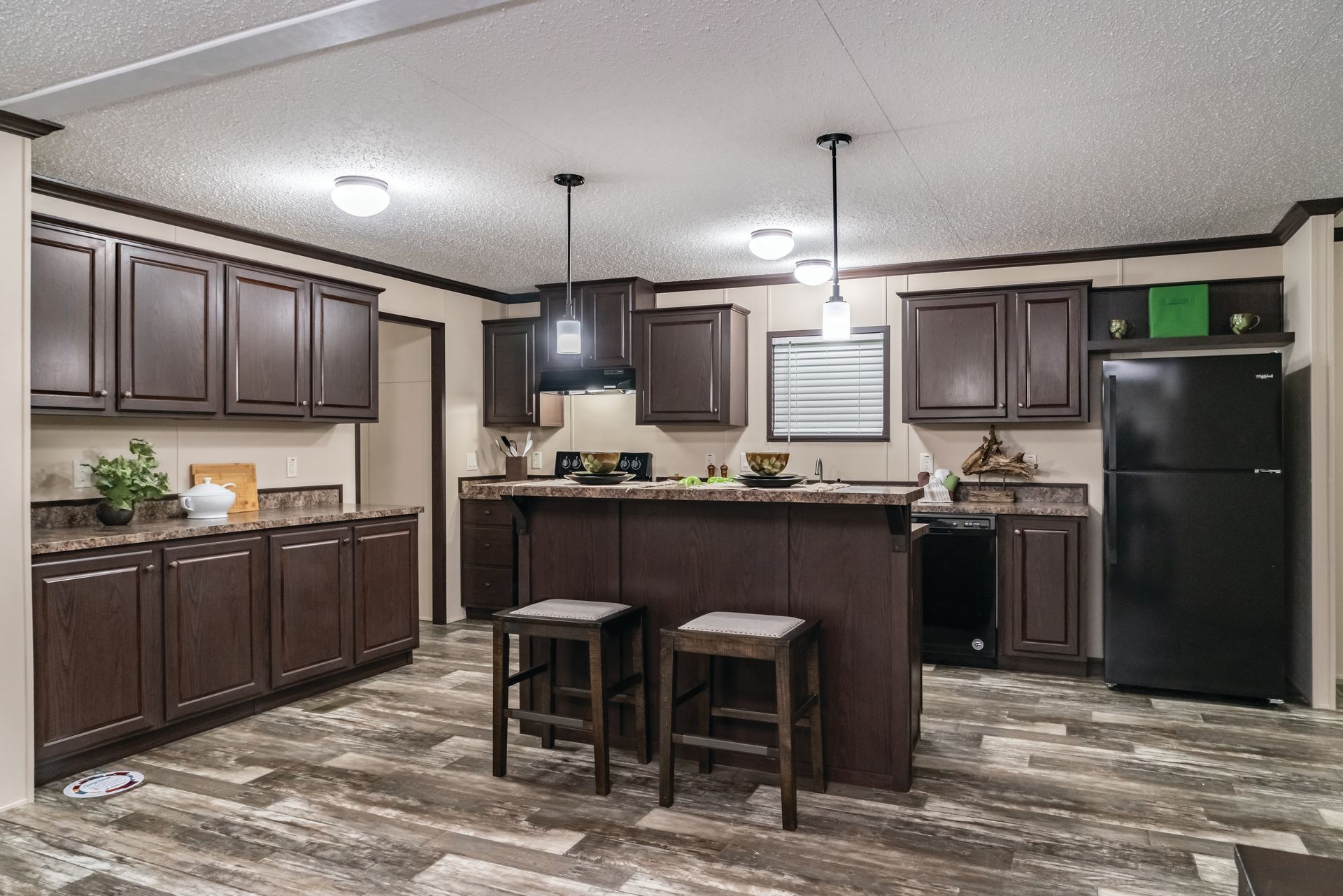 kitchen and island