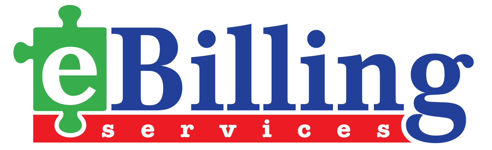 A blue and green logo for e billing services