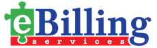 A blue and green logo for e billing services