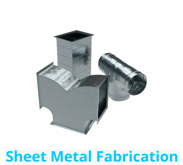 A picture of custom sheet metal fabrication on a white background