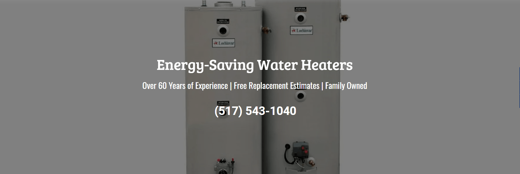A picture of two water heaters with the words energy saving water heaters