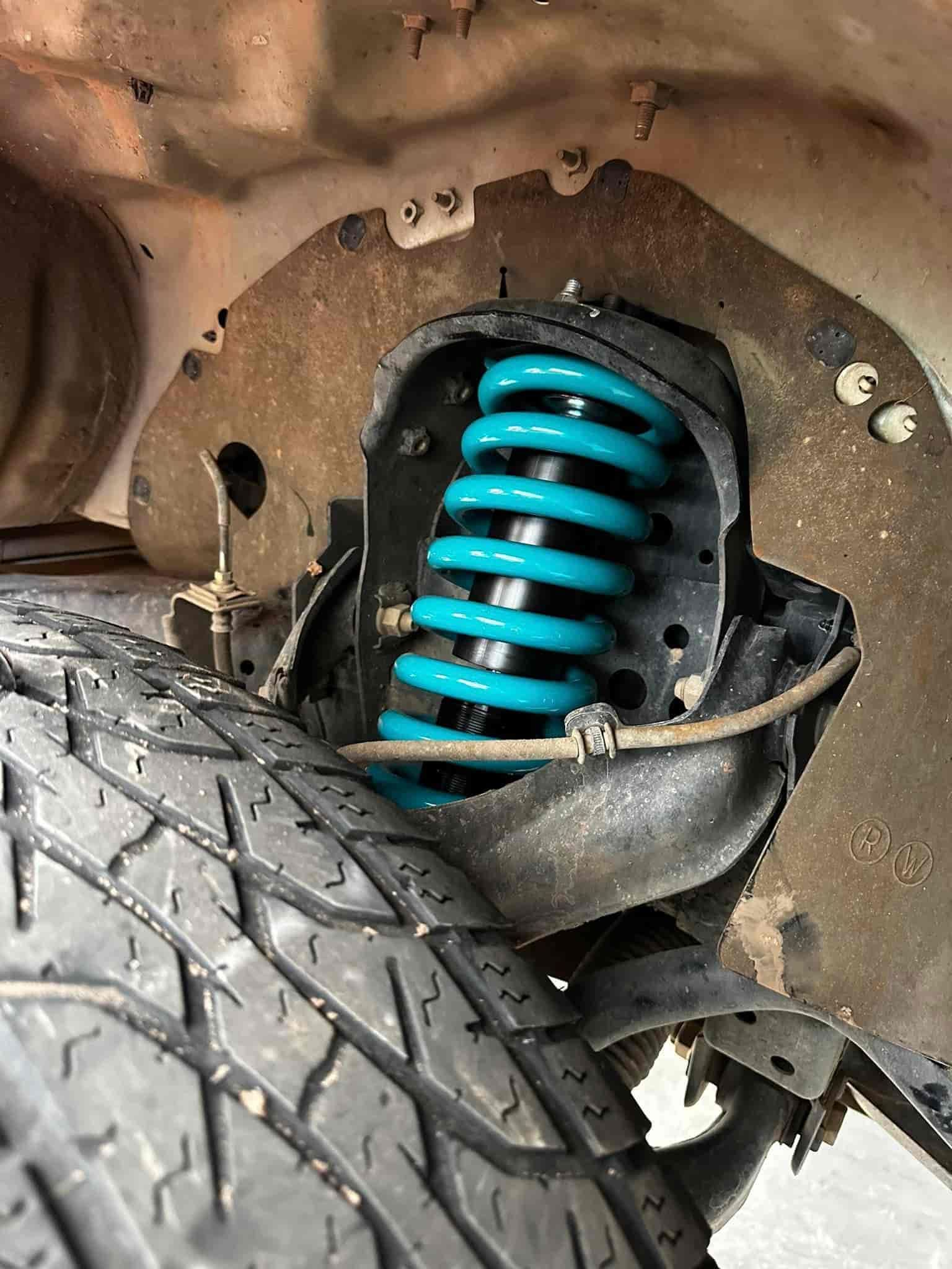 A Close Up of a Shock Absorber on a Car — RK Diesel Services in Salisbury, SA