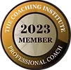 A badge that says `` the coaching institute 2023 member professional coach ''.