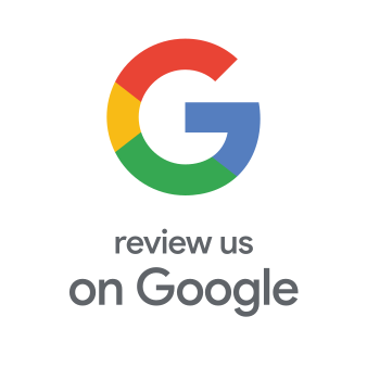 A google logo that says `` review us on google ''.