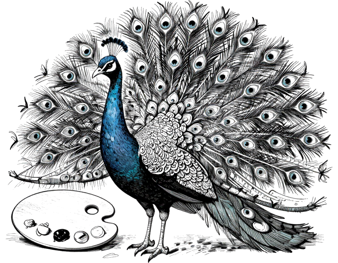 Vincent van Gogh reimagined as a peacock