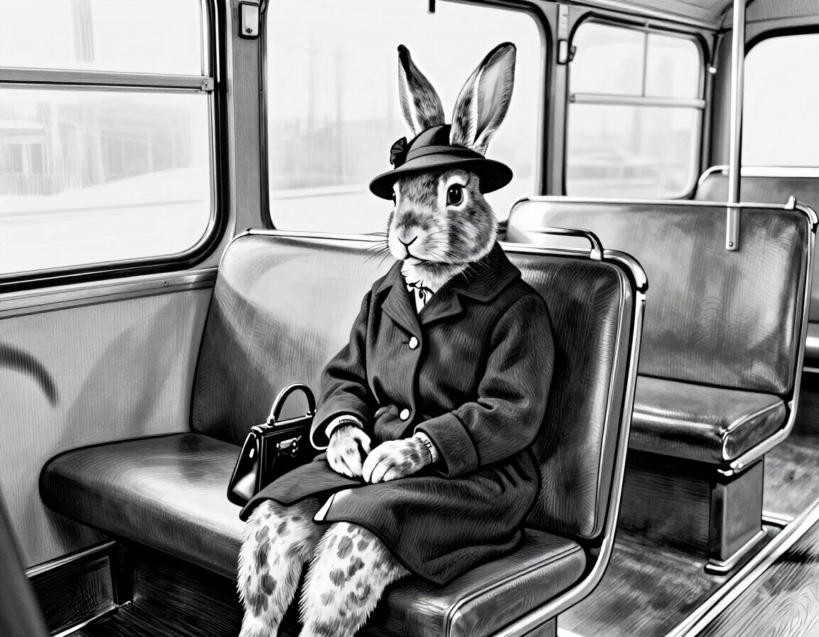 Rosa Parks reimagined as a rabbit