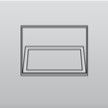 Gray rectangular button icon with a smaller inset rectangle inside
