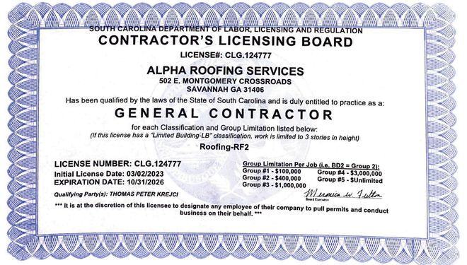 South Carolina General Contractor License