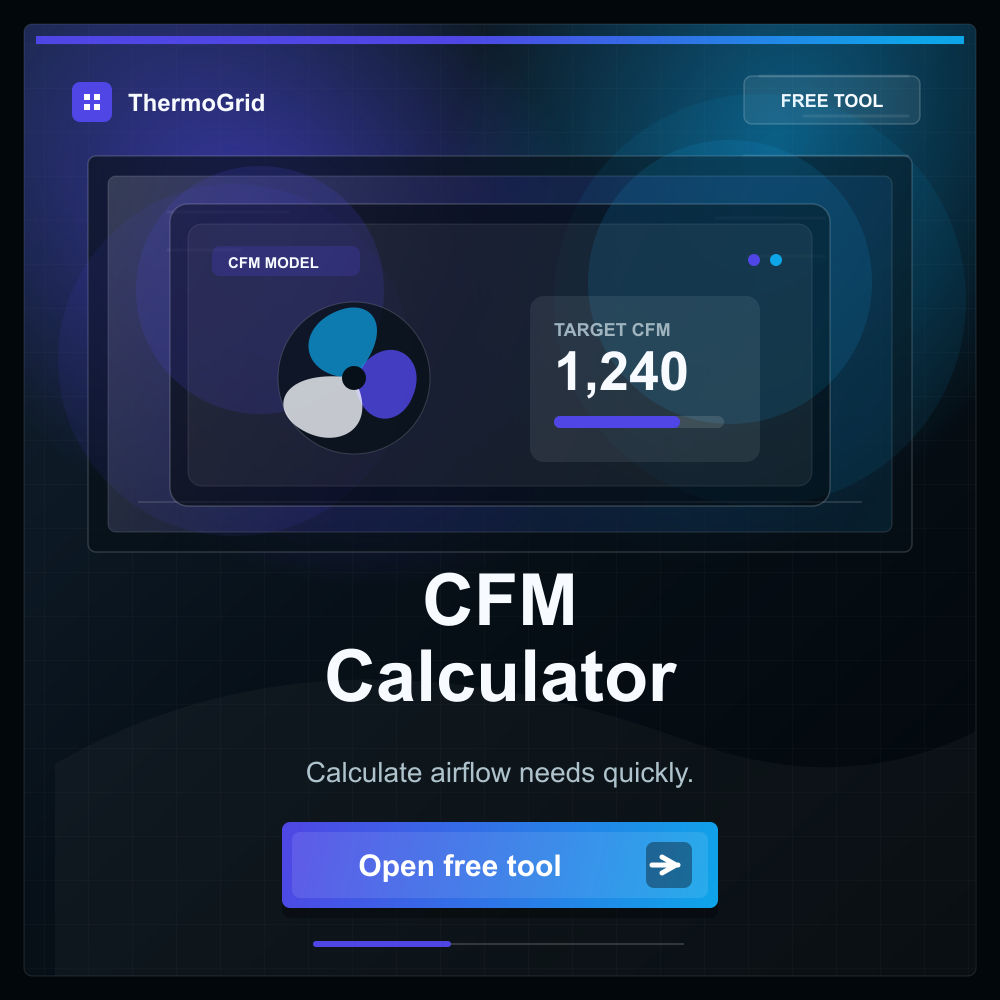 HVAC CFM Calculator to design airflow.