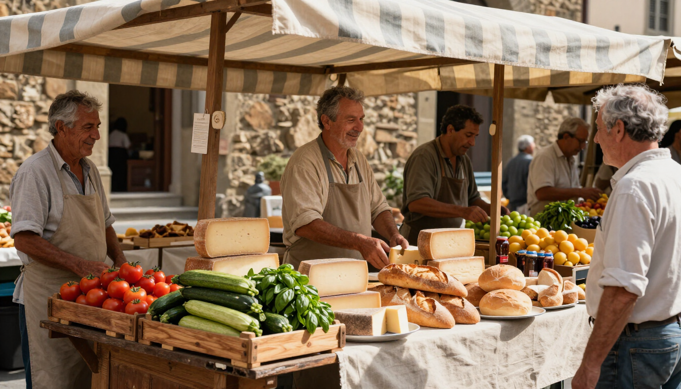 Florence food market with fresh produce, Tuscan specialties, and a private culinary experience