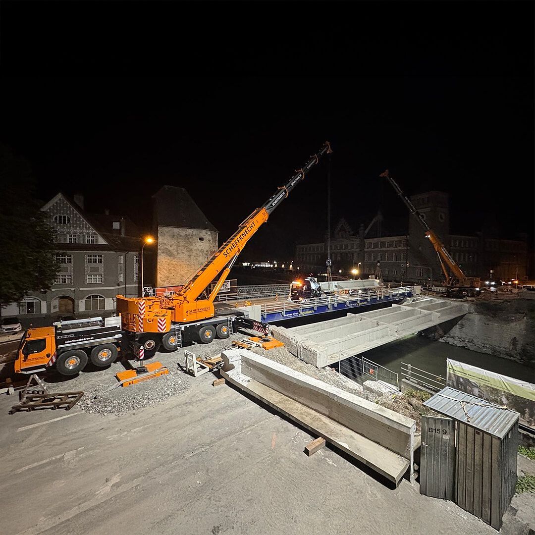 Scheffknecht Autokran, Doppelhub Montfortbrücke